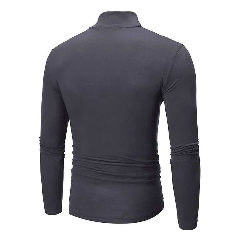 Thermal Underwear Tops Men Spring Clothes Thermal Shirt Autumn Men's Winter Tights High Neck Thin Slim Fit Long Sleeve T-shirt Zen fit plus