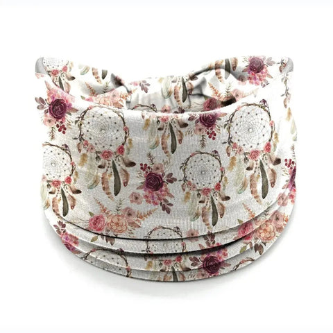 Bohemia Print Wide Headbands New Vintage Elastic Knot Turban Headwrap for Women Girls Soft Print Yoga Bandana Hair Accessories Zen Fit Plus