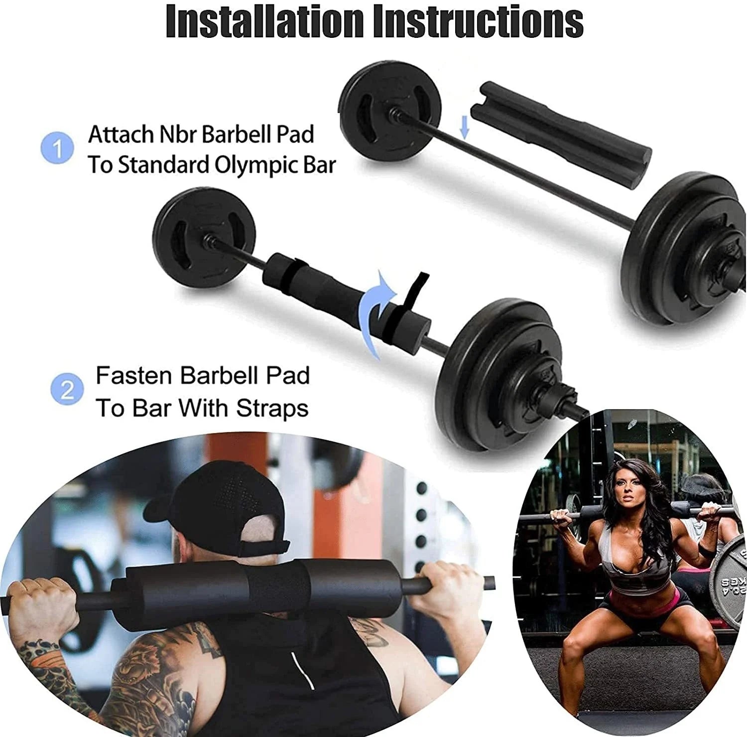 Barbell Shoulder Pads Thickened Squat Weightlifting Foam Neck Pads Lunges Hip Thrusts Powerlifting Deadlift Gym Fitness Training Zen fit plus