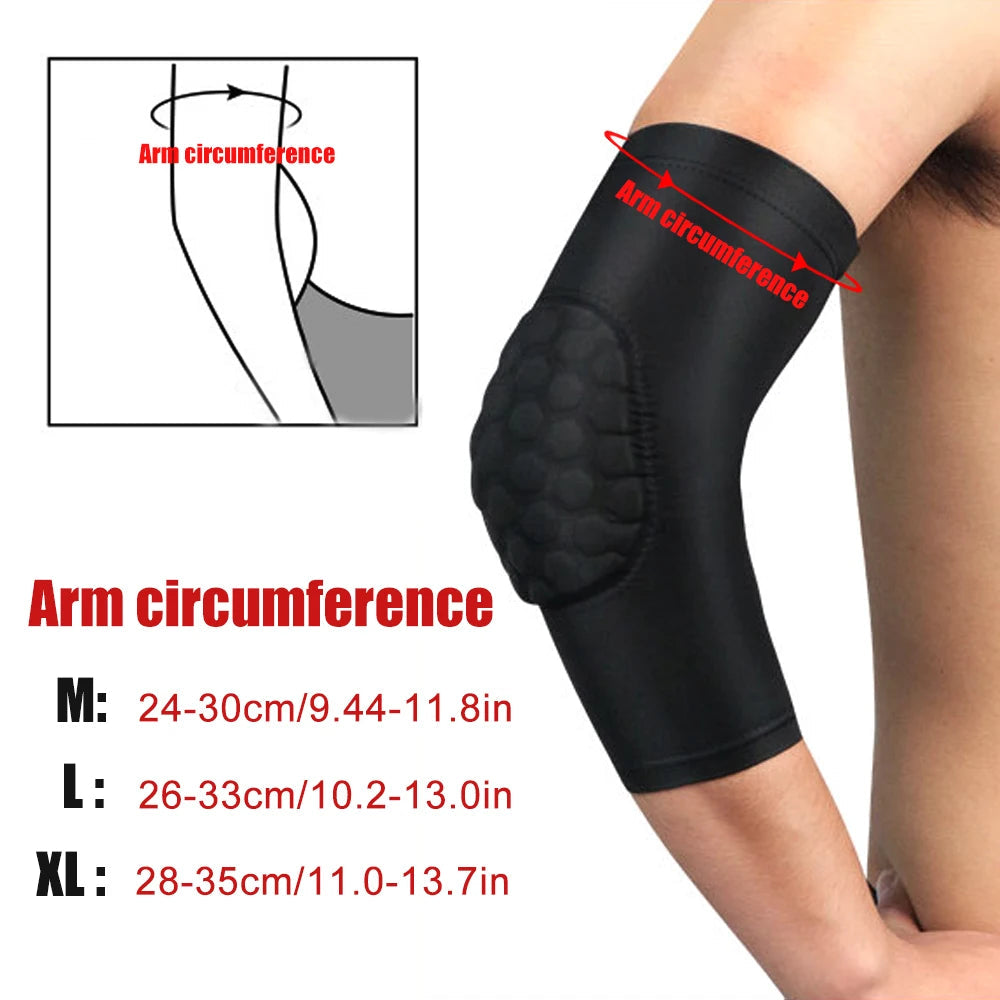 1 PC Sports Elbow Support Sleeve Honeycomb Paded Arm Joint Protector Breathbable Elbow Pads Cycling Running Basketball Arm Guard Zen fit plus