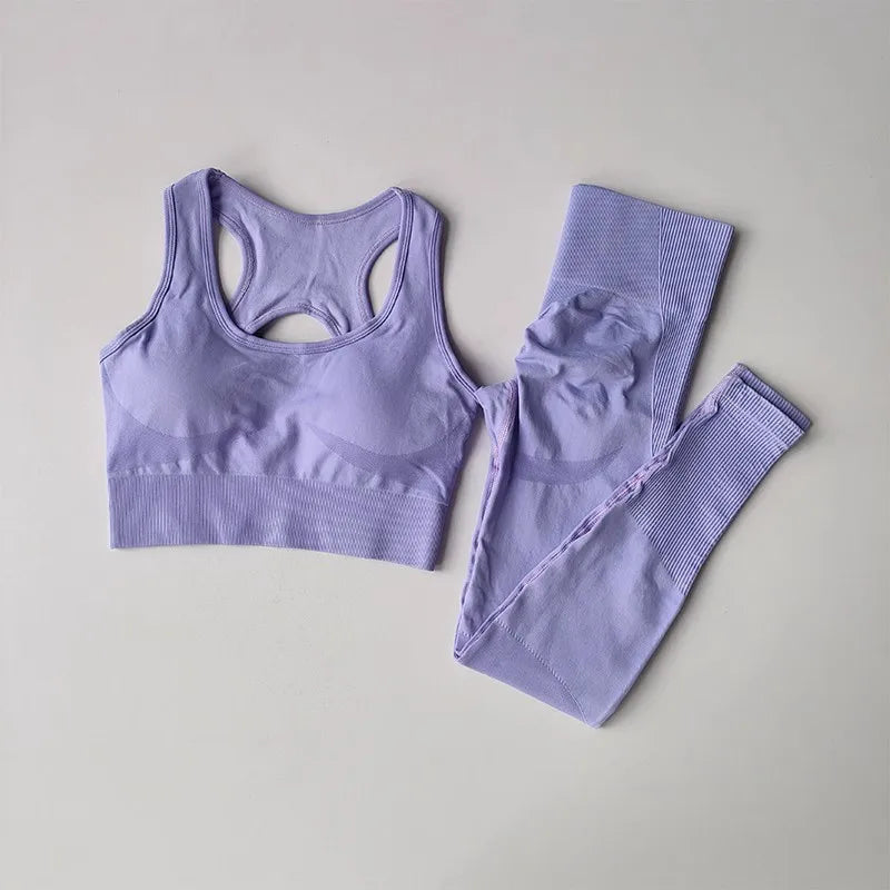Women's tracksuit Fitness Suit Yoga Sets Sportswear Workout Sports Bra+High Waist Leggings Gym Clothing Seamless Sports Suits Zen fit plus