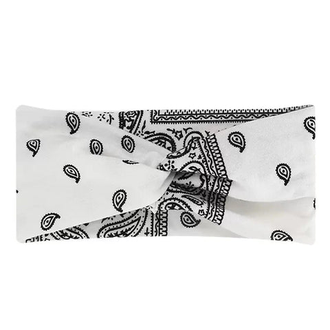 Bohemian Print Wide Headband - Water Absorbent, Cross Straps, Suitable For Yoga, Running And Everyday Use Zen Fit Plus