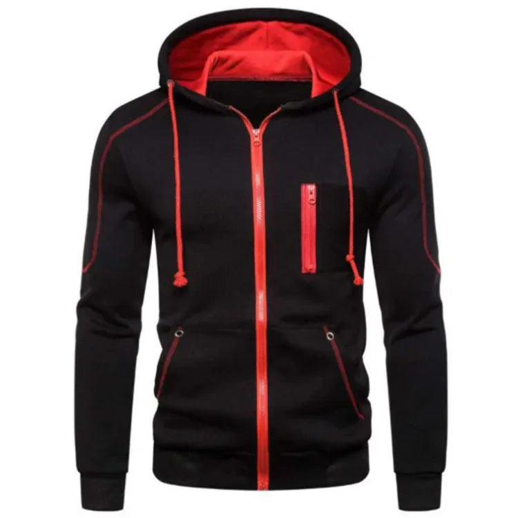 Men's Hoodie Black White Army Green Red Hooded Color Block Fleece Cool Casual Winter Clothing Apparel Hoodies Sweatshirts - Zen Fit Plus