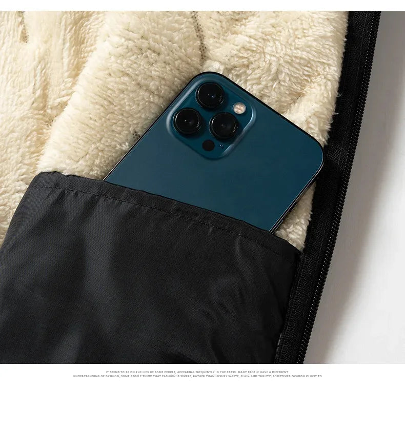 Autumn and winter fashion men's cotton vest jacket casual multifunctional plus size warm standing collar sleeveless men's top - Zen Fit Plus