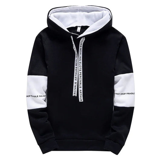 Men's Hoodies Long Sleeve Casual Printing With Letter Sweatshirts New Spring Hip Hop Pullover Sports Top Male Hooded Sweatshirts Zen fit plus