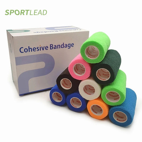 16 Colors 2.5/5/10/15cm Colorful Self Adhesive Bandages Elastic Athletic Gym Tape Elastoplast Sports Protection Ankle Palm Knee Zen fit plus