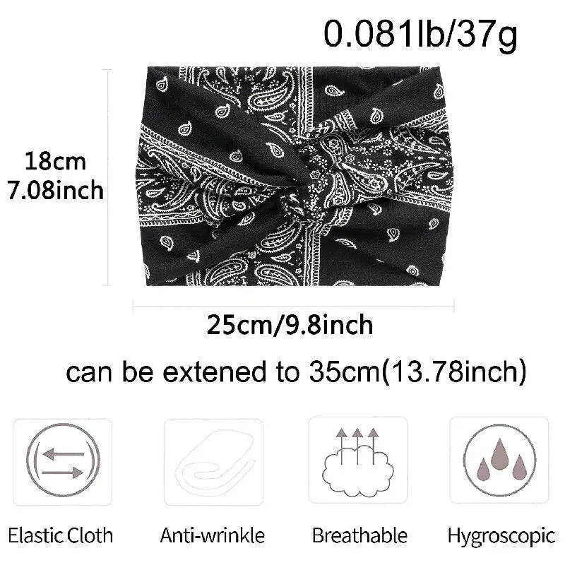 Boho Style Wide Headbands For Women Extra Large Turban Workout Headband Fashion Yoga Hair Bands Twisted Thick Hair Accessories Zen Fit Plus