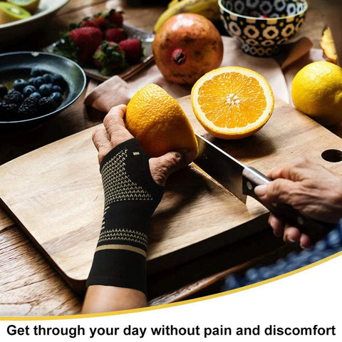 1PCS Copper Compression Gloves Sports Wrist Guard Arthritis Gloves Elastic Palm Brace Sleeve Fitness Wrist Support Wristband Zen Fit Plus