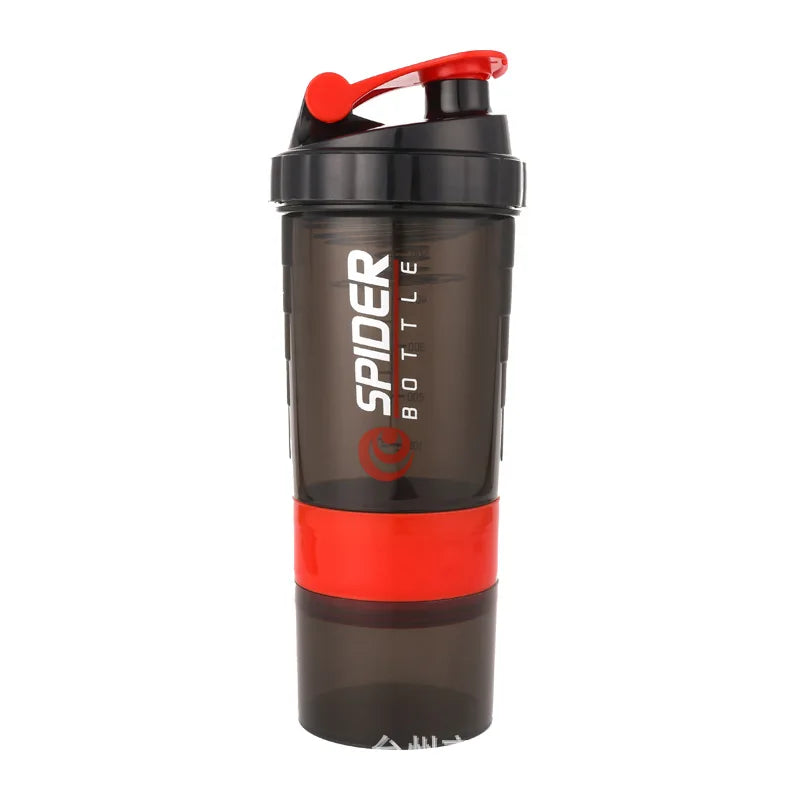 500ml Portable Protein Powder Shaker Bottle High Capacity Drinking Container with Powder Case Plastic Blender Sports Water Cup Zen fit plus