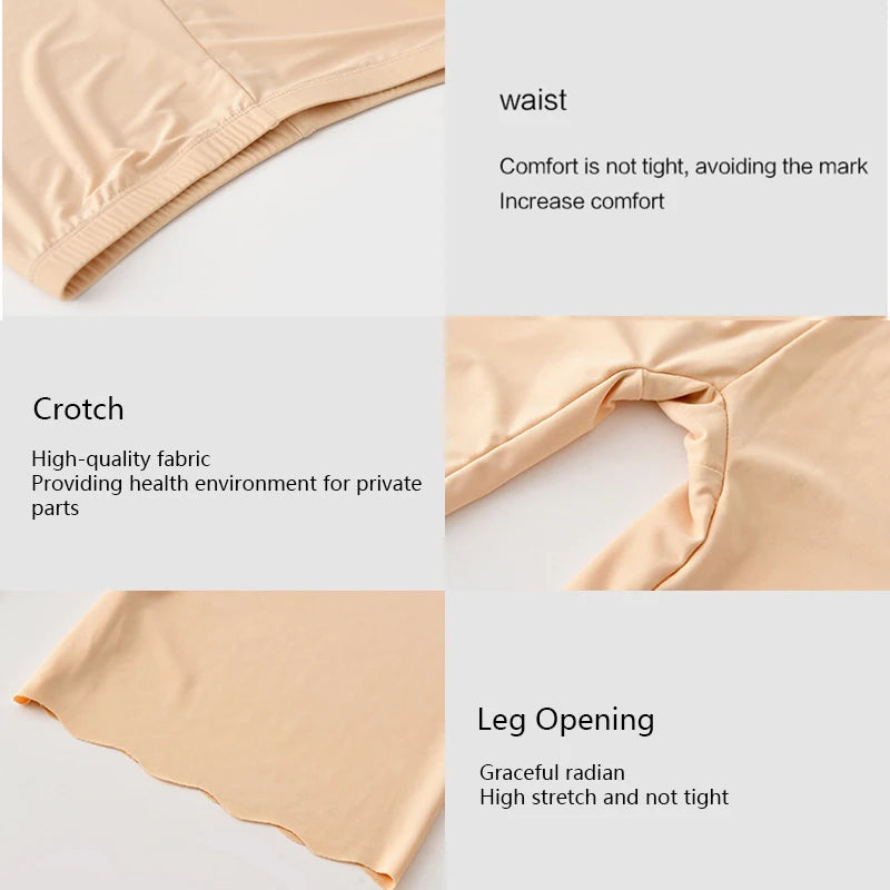 Seamless Safety Short Pants Summer Women Plus Size Boxers For Female Anti Rub Safety Shorts Under Skirt Panties Underwear 3XL Zen fit plus