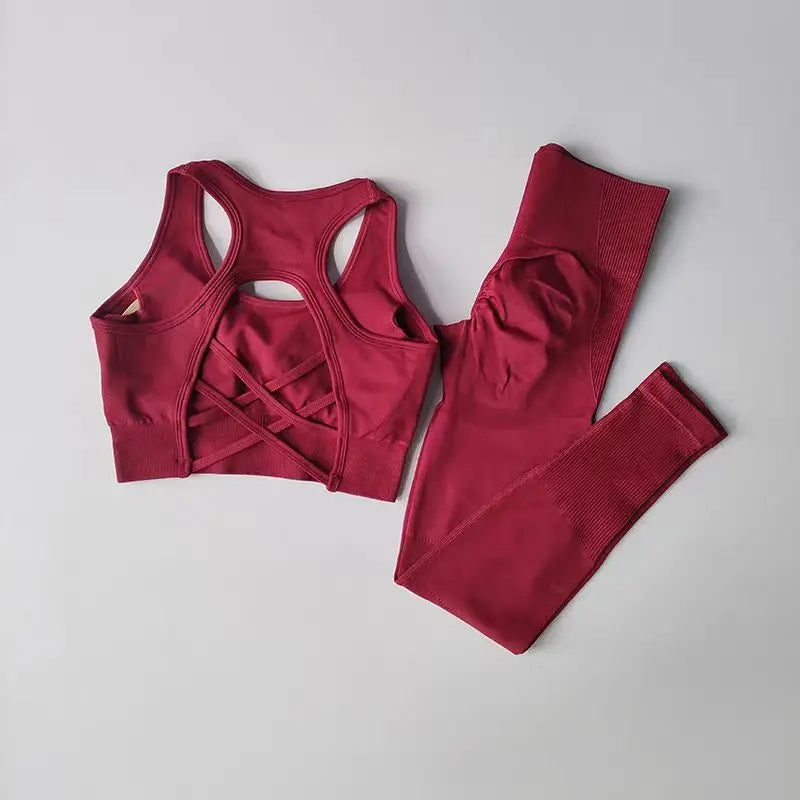 Women's tracksuit Fitness Suit Yoga Sets Sportswear Workout Sports Bra+High Waist Leggings Gym Clothing Seamless Sports Suits Zen fit plus