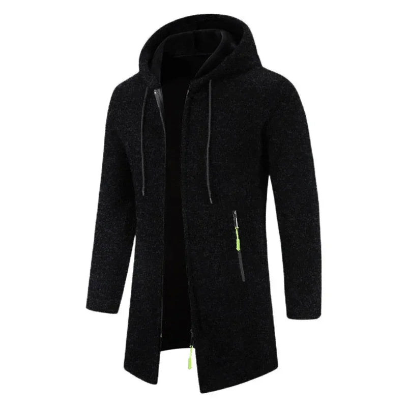 Sweatwear Men's Hoodies Long Sleeve Sweatshirts for Men Zipper Hooded Mens Oversize Winter Top Jacket Coat Black Sweater Zen fit plus