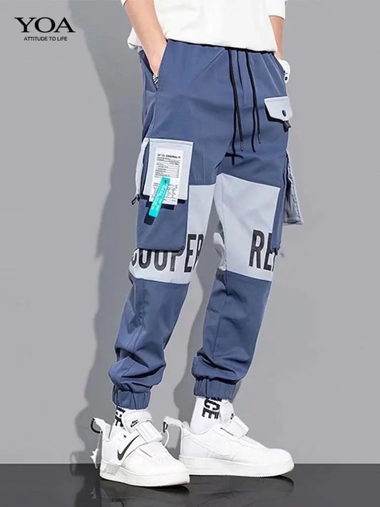 Classic Design Multi Flap Pockets Cargo Pants,Men's Loose Fit Drawstring Harem Cargo Jogger Pants oversized pants men and women Zen fit plus