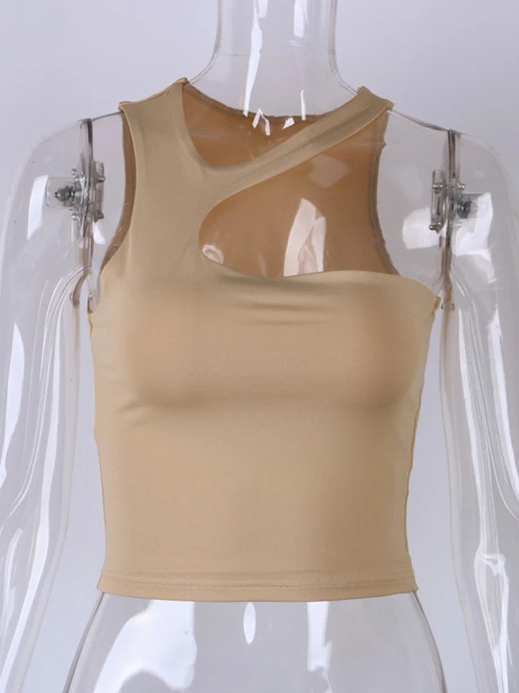 Cut Out Sexy Crop Off Shoulder Solid Skinny Sport Short Tops Women Tank Irregular Summer Tube Tops Zen fit plus