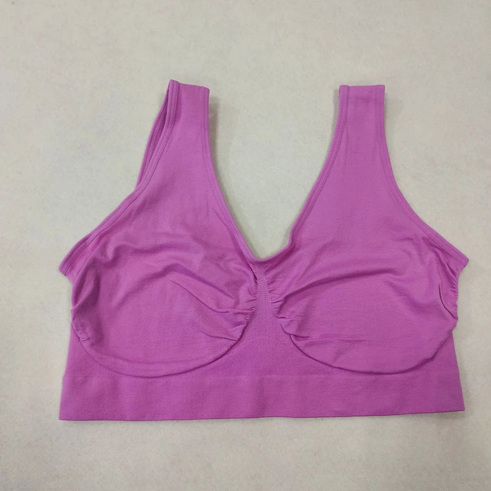 unlined Seamless Bra Vest Women sleep Underwear yoga sports Brassiere Big Size Top no sponge insert pad Bralette Zen fit plus