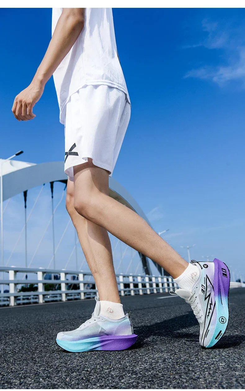 Men's Carbon Board Sneakers Anti-slip Cushioned Comfortable Racing Training Running Shoes Mesh Tennis Shoes Casual for Women - Zen Fit Plus