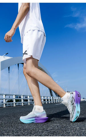 Men's Carbon Board Sneakers Anti-slip Cushioned Comfortable Racing Training Running Shoes Mesh Tennis Shoes Casual for Women - Zen Fit Plus