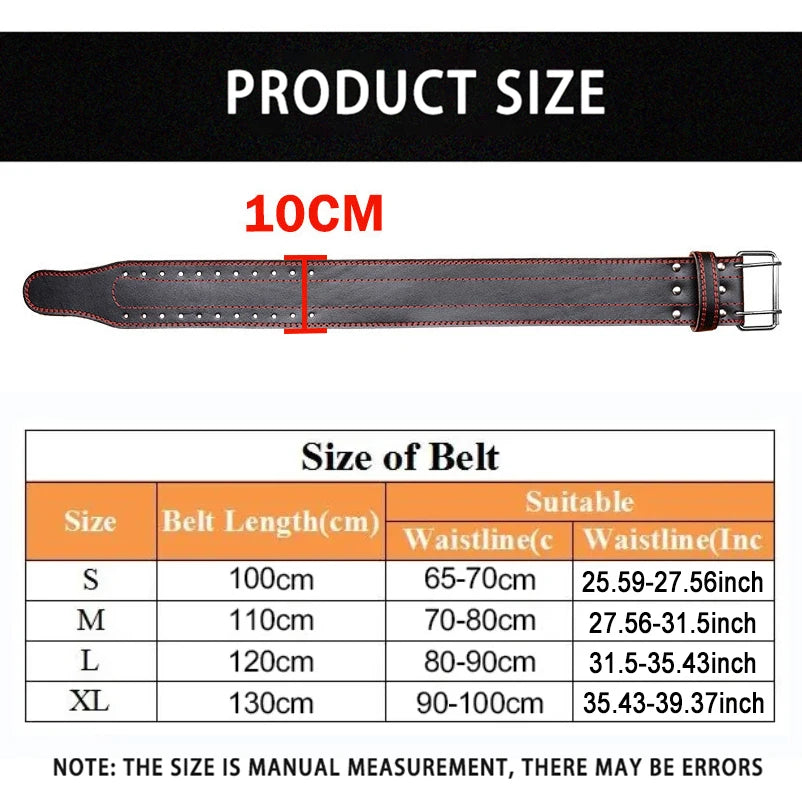 Cowhide Weightlifting Belt,Powerlifting Belt,Fitness Workout Back Protector,Deadlift Protection,Gym Lumbar Bodybuilding Training Zen fit plus