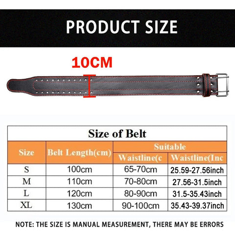 Cowhide Weightlifting Belt,Powerlifting Belt,Fitness Workout Back Protector,Deadlift Protection,Gym Lumbar Bodybuilding Training Zen fit plus