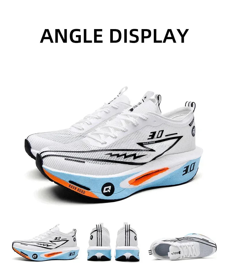 Men's Carbon Board Sneakers Anti-slip Cushioned Comfortable Racing Training Running Shoes Mesh Tennis Shoes Casual for Women - Zen Fit Plus