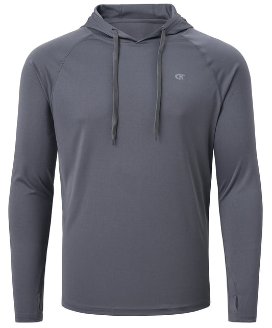 Summer Men's Long Sleeve UPF 50+ Hoodie Shirts, Rash Guard Quick Dry Lightweight T-shirt for Outdoor Jogger Sport Pullover Zen fit plus