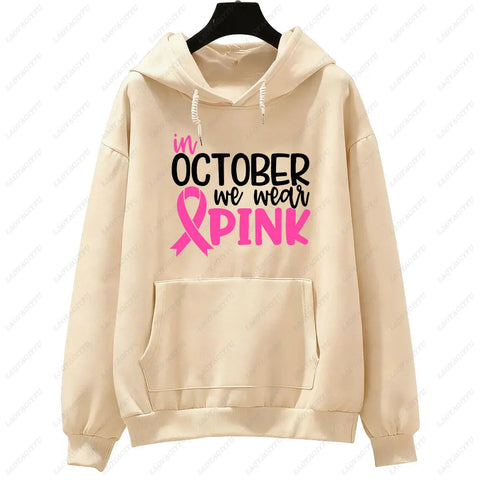 In October We Wear Pink Sweatshirt I'm A Survivor Clothing Team Cancer Motivational Long Sleeve Cancer Awareness Women Shirt Zen Fit Plus