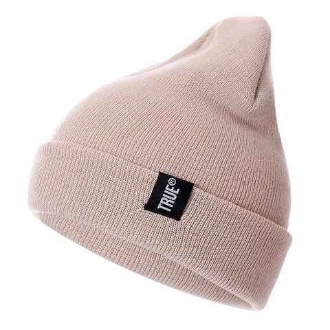 Letter True 10 Colors Casual Beanies for Men Women Fashion Knitted Winter Hat Solid Hip-hop Skullies Hat Bonnet Unisex Cap Zen Fit Plus
