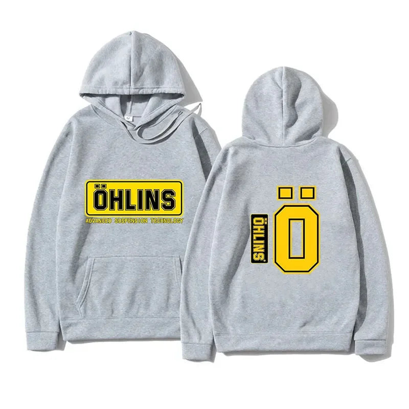 Autumn Winter Men Suspension Car Motorcycle Sport Racing Ohlins Shock Hoodies Long Sleeves Thermal Sweatshirt Ladies Unisex Zen fit plus