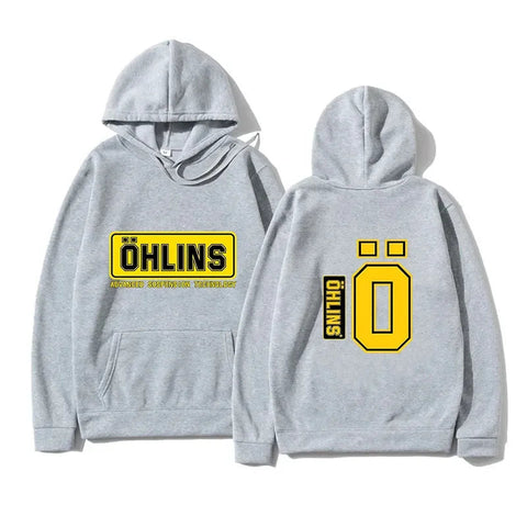 Autumn Winter Men Suspension Car Motorcycle Sport Racing Ohlins Shock Hoodies Long Sleeves Thermal Sweatshirt Ladies Unisex Zen fit plus