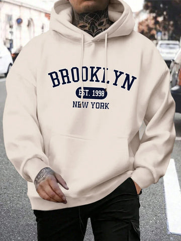 Brooklyn Est 1998 New York Printing Men Hoodies Harajuku Crewneck Hoodie Fashion Oversize Hoody Autumn Comfortable Tracksuit - Zen Fit Plus