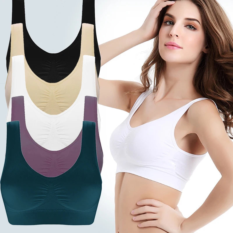unlined Seamless Bra Vest Women sleep Underwear yoga sports Brassiere Big Size Top no sponge insert pad Bralette Zen fit plus