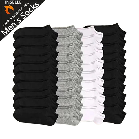 10 Pairs Women/Men Boat Socks Invisible Low Cut Silicone Non-slip Summer No-show Ankle Socks Solid Color Casual Breathable Zen fit plus