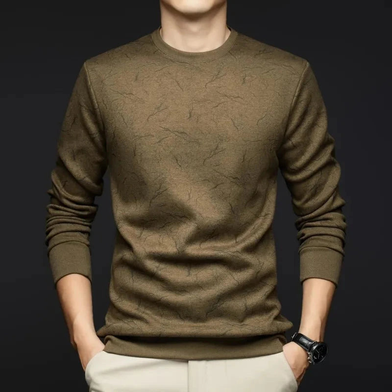 Top Grade Wool+Mulberry Silk New Brand Casual Fashion Street Crewneck Pullover Velvet Hoodies Sweatshirts Men's Clothing Zen Fit Plus