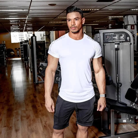 2024 Men Running Sports T-shirt Training Quick Dry Tight Short Sleeves Shirt Bodybuilding compress Fitness Tee Tops men Clothing Zen fit plus