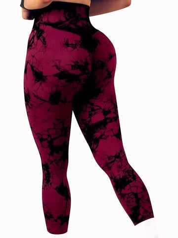 Women's Tie-Dye Seamless Peach Butt High Waist Butt Pants Stretch Fitness Yoga Pants Zen fit plus