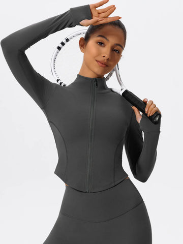 Hearuisavy Ultra-Soft Fabrics Casual Tight Sports Jackets Women Zipper Yoga Clothes Female Quick-Dry Long Sleeve Sportswear - Zen Fit Plus