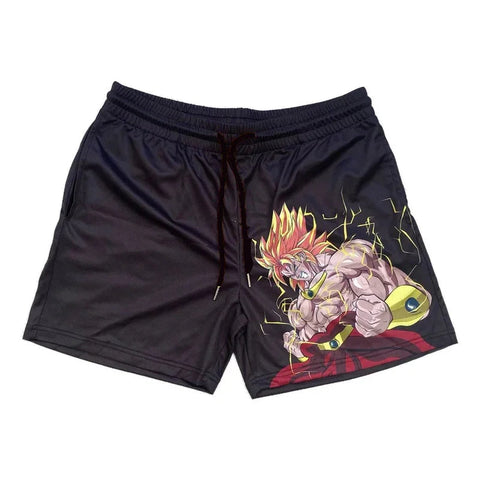 Anime Casual Shorts Men Women Manga Cartoon Sports Gym Shorts Fitness 3D Print Quick Dry Mesh Board Shorts Summer Male Zen fit plus