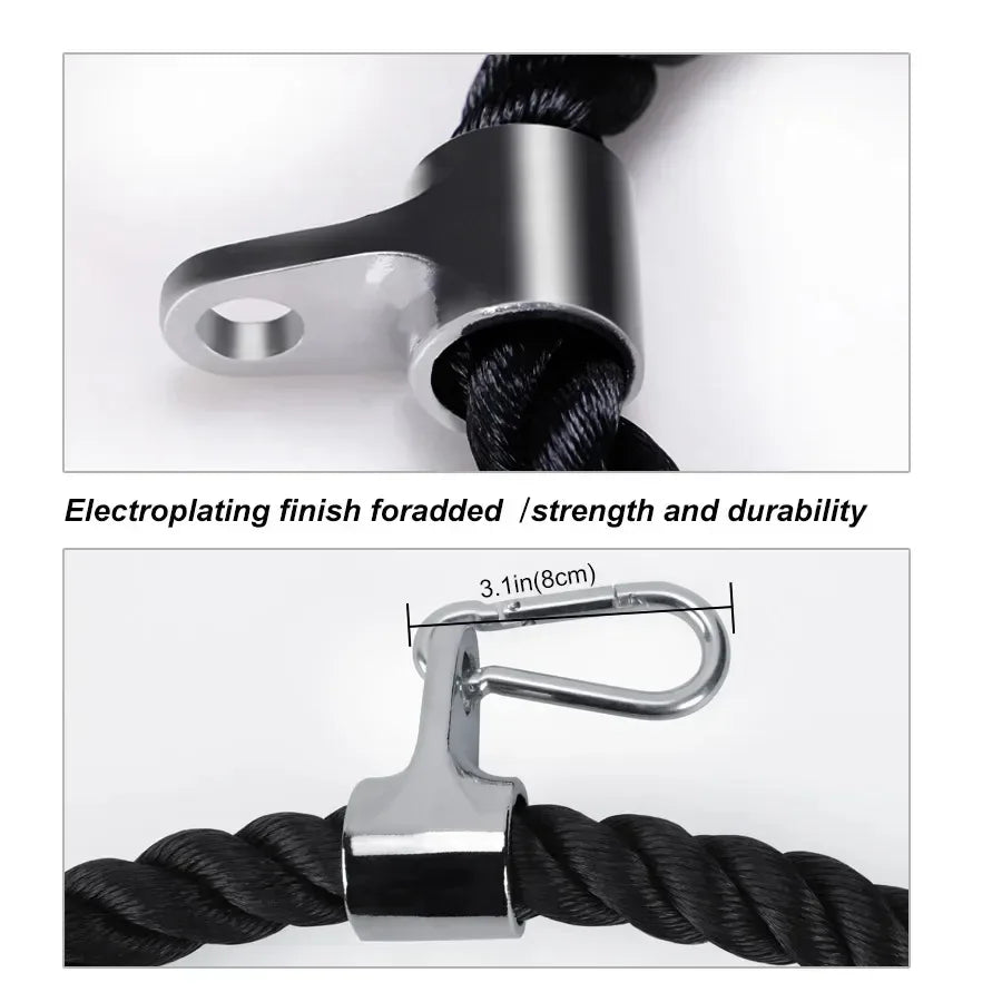 Triceps Lowering Rope Face Pull Handles Push Pull Down Cord For Biceps Back Shoulder Triceps Fitness Tension Rope Gym Accessory - Zen Fit Plus