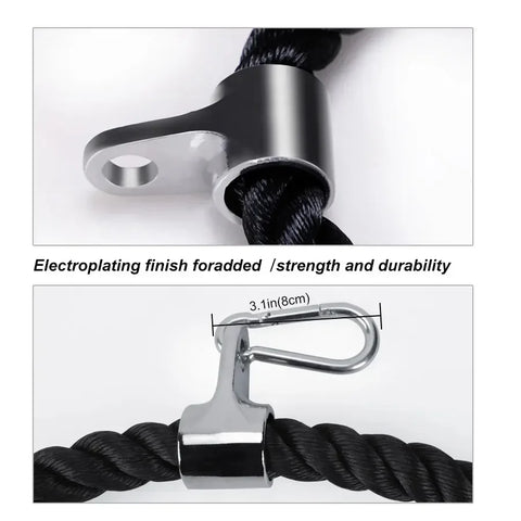 Triceps Lowering Rope Face Pull Handles Push Pull Down Cord For Biceps Back Shoulder Triceps Fitness Tension Rope Gym Accessory - Zen Fit Plus