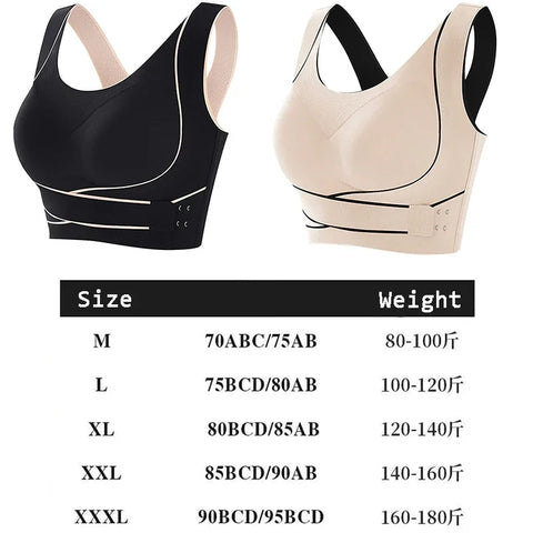 Sports Bra Front Adjustable Buckle Wireless Padded Comfy Gym Yoga Underwear Breathable Workout Fitness Top Low Intensity Women Zen Fit Plus