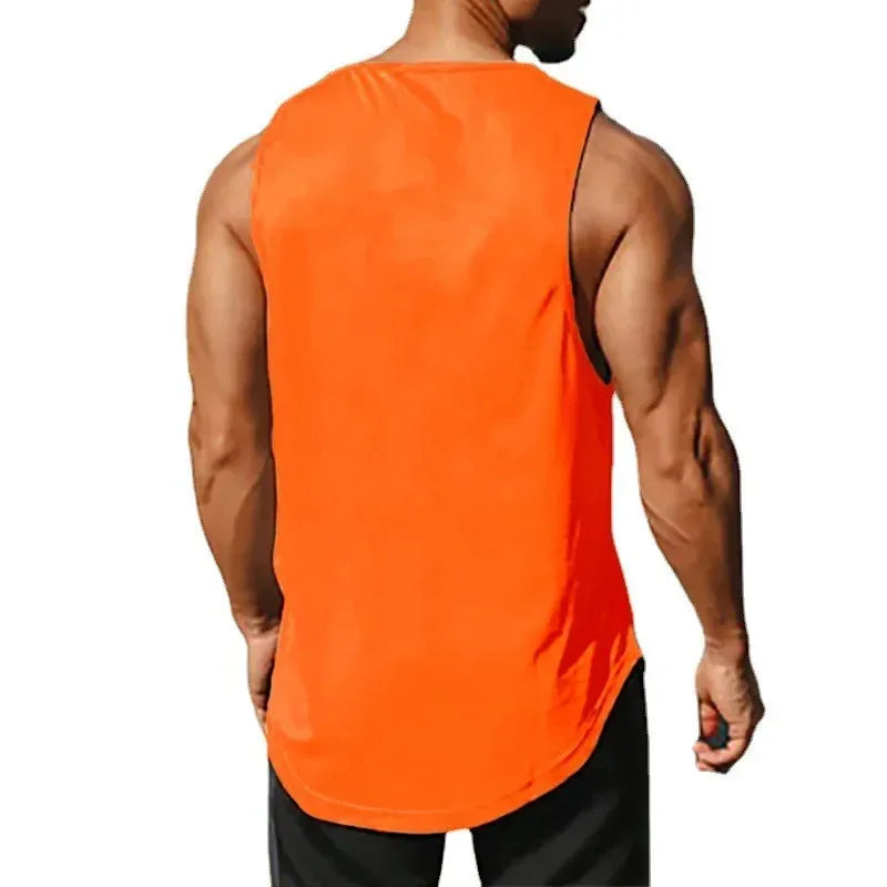 Summer Men's Running Vest Gym Tank Tops Fitness Clothing Quick-drying Loose Bodybuilding Sleeveless Shirt Basketball Singlets - Zen Fit Plus
