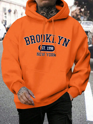 Brooklyn Est 1998 New York Printing Men Hoodies Harajuku Crewneck Hoodie Fashion Oversize Hoody Autumn Comfortable Tracksuit - Zen Fit Plus