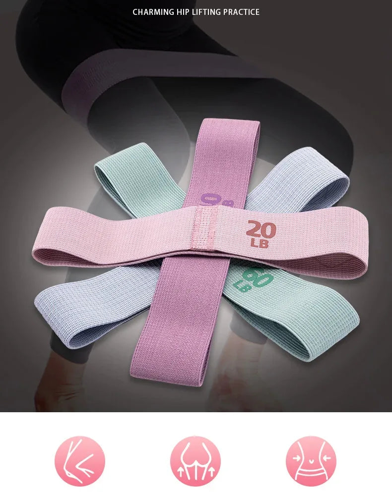 Fabric Resistance Hip Booty Bands Glute Thigh Elastic Workout Bands Squat Circle Stretch Fitness Strips Loops Gym Yoga Equipment - Zen Fit Plus