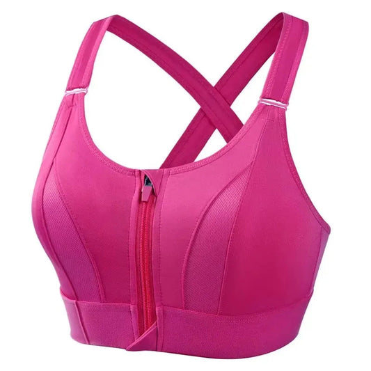 Sports Bras For Women Front Zipper Adjustable Strap Shockproof Elastic Fitness Athletic Brassiere Slim Yoga Crop Top Zen fit plus