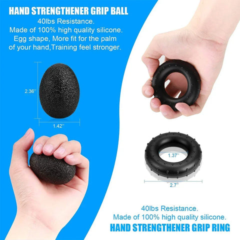 5-60Kg Adjustable Grip Strength Trainer with Finger Exerciser Hand Grip Strengthener for Muscle Building and Injury Recover - Zen Fit Plus