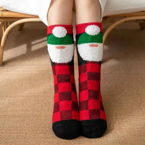Winter Warm Socks Women penguin Plush Soft Female Non Grip Floor Slippers Short Sock Fuzzy Fluffy Deer Elk Bear Christmas Gift - Zen Fit Plus
