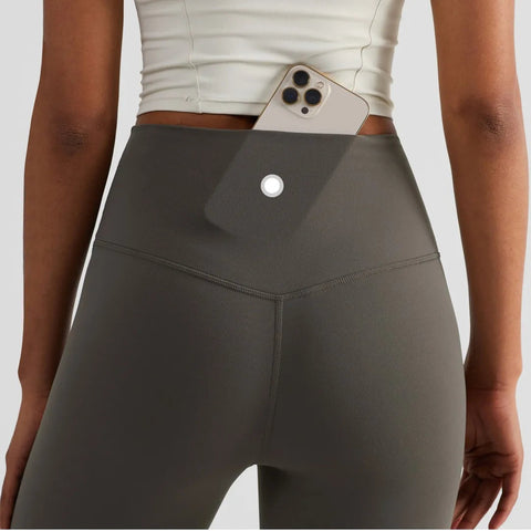 Solid Color Back Waist Pocket High Waist Yoga Legging Women Sport Cropped Pants Butter Athletic Gym Comprehensive Training Jog Zen fit plus