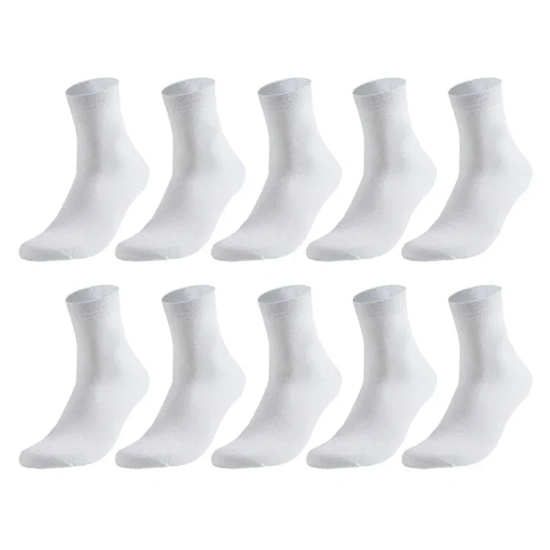 10 Pairs Men's Cotton Socks New Style Black Business Men Socks Soft Breathable Summer Winter for Male Socks Plus Size 38-47 - Zen Fit Plus