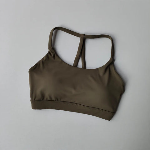 Nude Gathering Sports Bra Women's Sexy Back Shockproof Fitness Bra Quick Drying Pilates Training Sports Running Yoga Tank Top Zen fit plus
