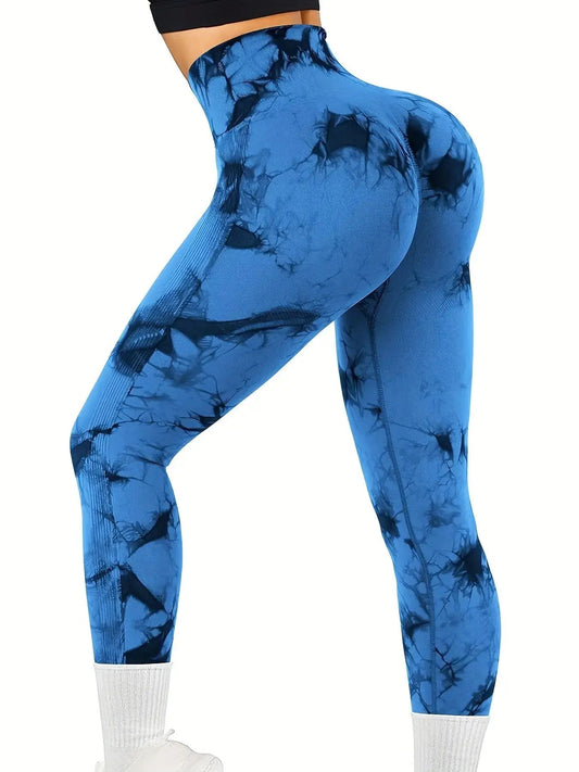 Women's Tie-Dye Seamless Peach Butt High Waist Butt Pants Stretch Fitness Yoga Pants Zen fit plus